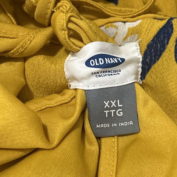 Old Navy Dress 2XL Yellow Midi Tiered Floral Long Sleeves Flowy Ruffle Casual - Picture 11 of 14